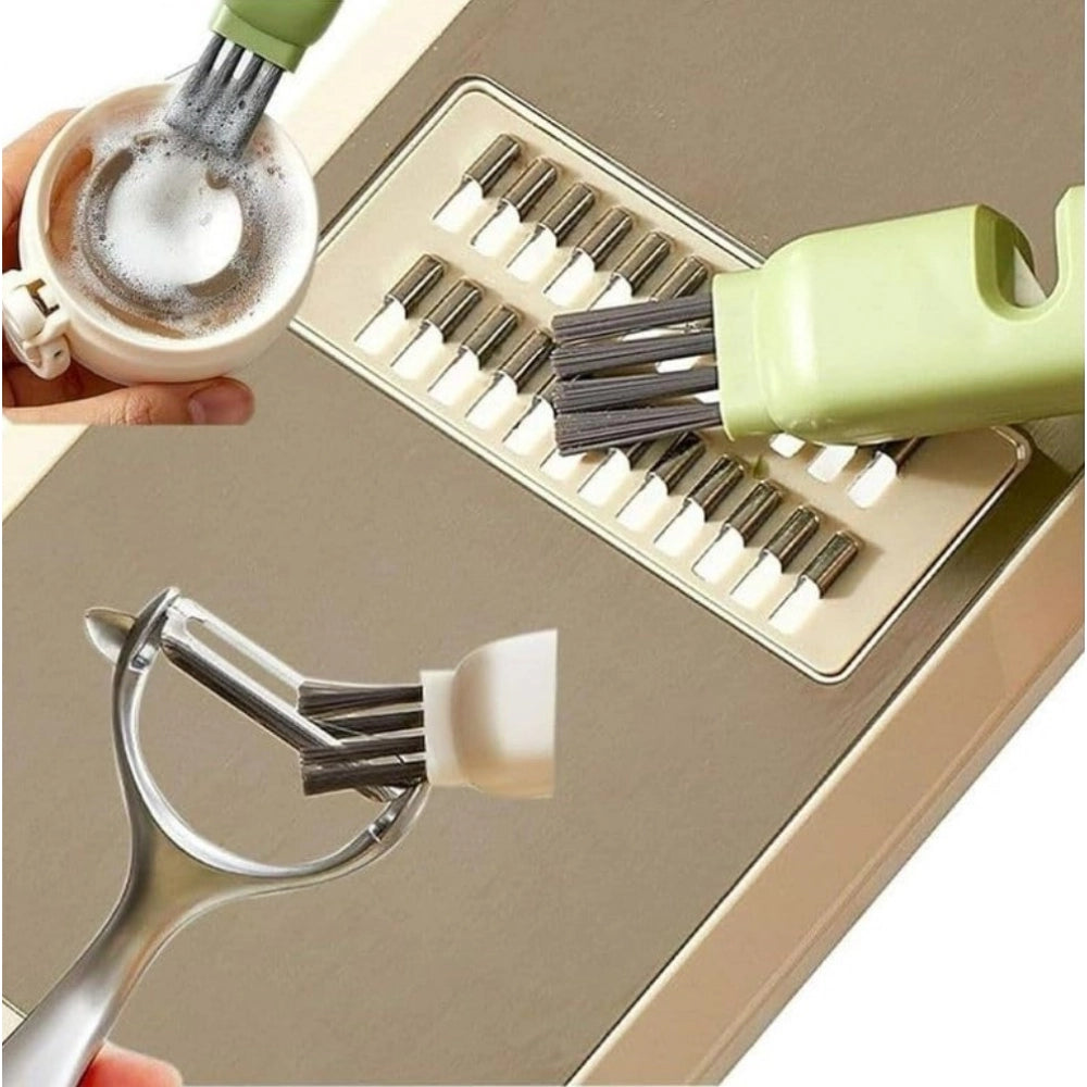 Stainless Steel-Plastic Solid Kitchen Knife Cleaner Brush (Gre