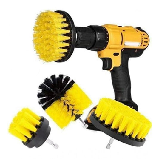 Pack Of 3 Polypropylene Solid Power Drill Scrub Brush Cleaning