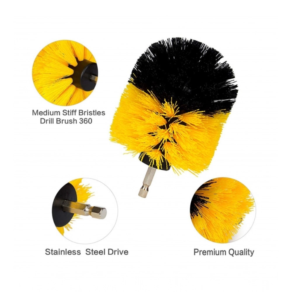 Pack Of 3 Polypropylene Solid Power Drill Scrub Brush Cleaning
