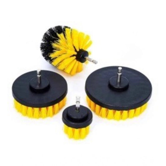 Pack Of 4 Plastic Solid Power Drill Scrub Brush Cleaning Set (