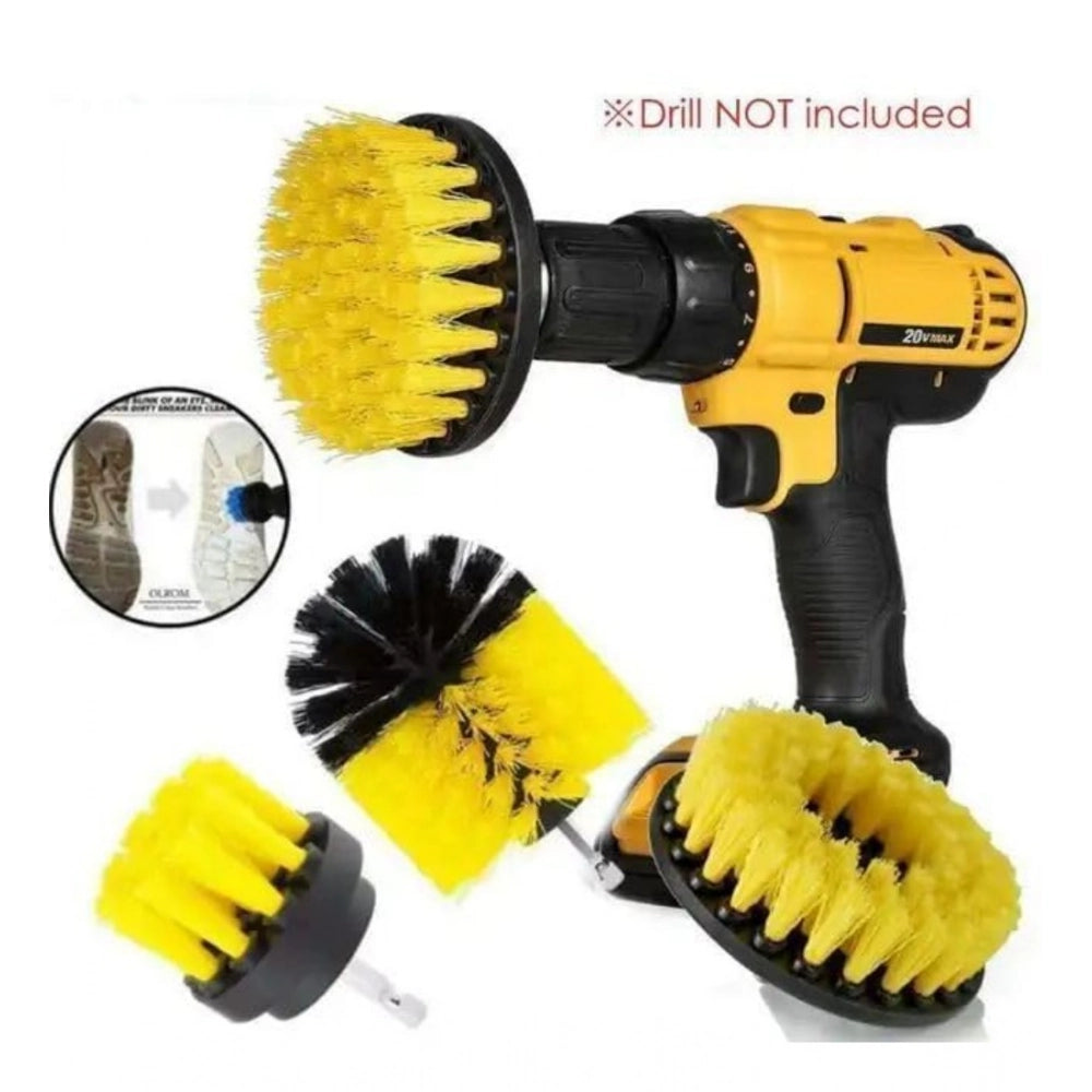 Pack Of 4 Plastic Solid Power Drill Scrub Brush Cleaning Set (