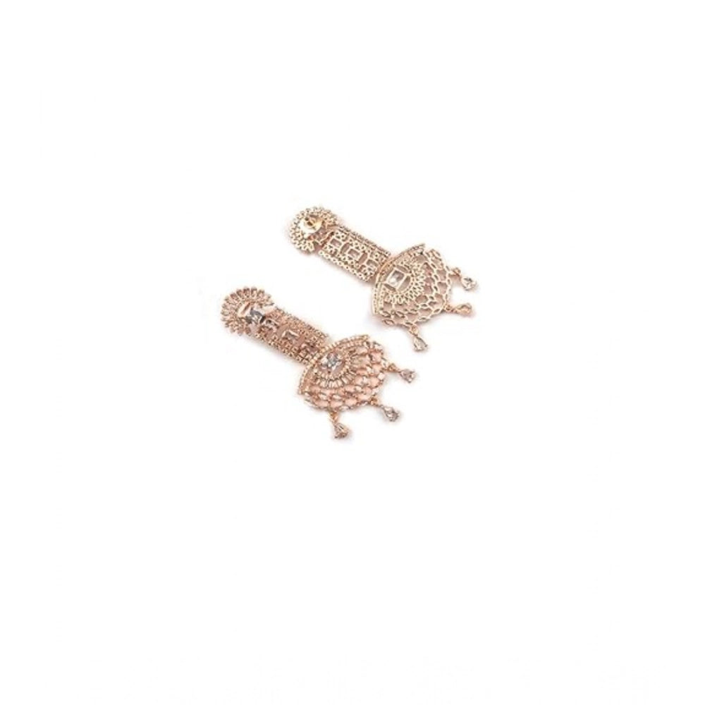 Women'S Brass Silver Plated Drop Earrings (White)