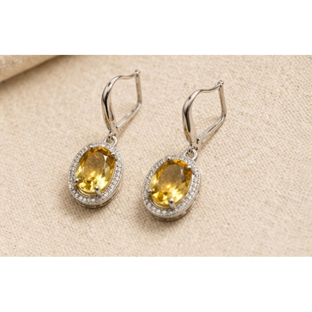Women'S Brass Silver Plated Pendant Set (Yellow)