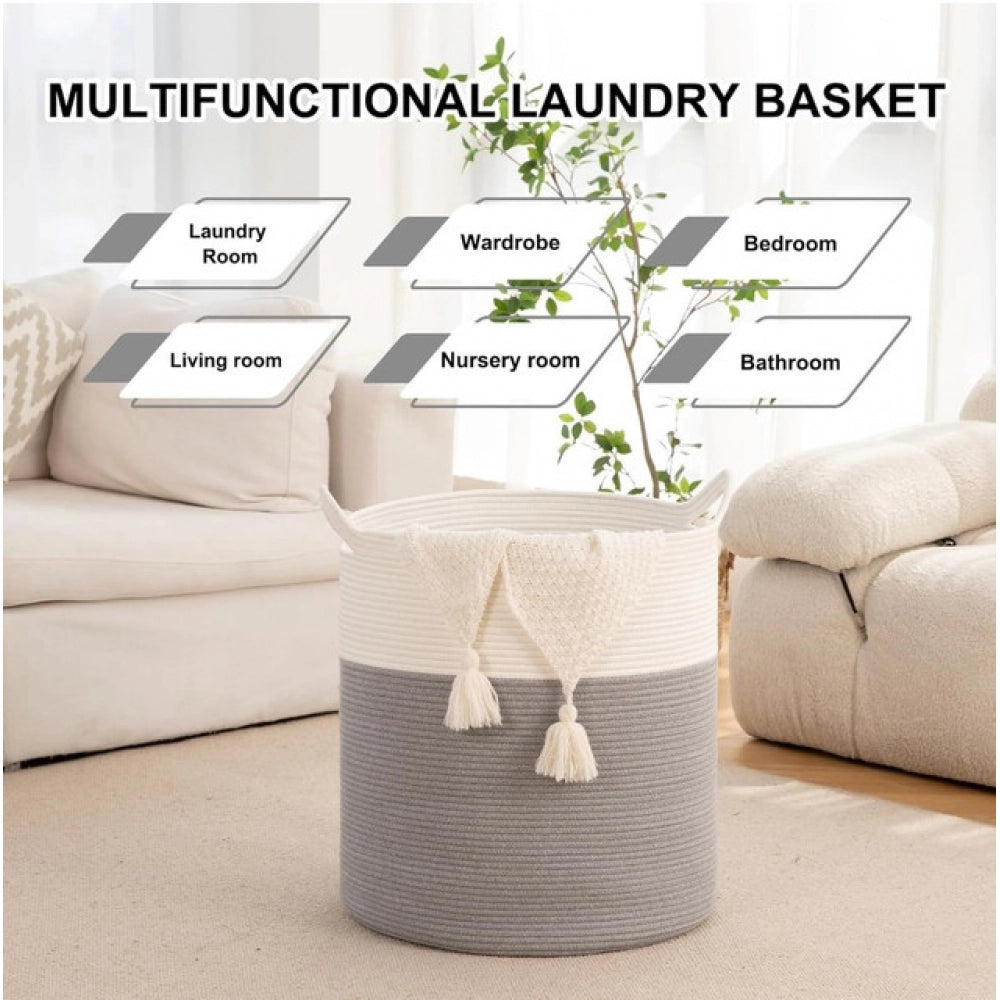 Cotton 12X14 Inch-1 Pcs Storage Basket For Clothes With Out Li