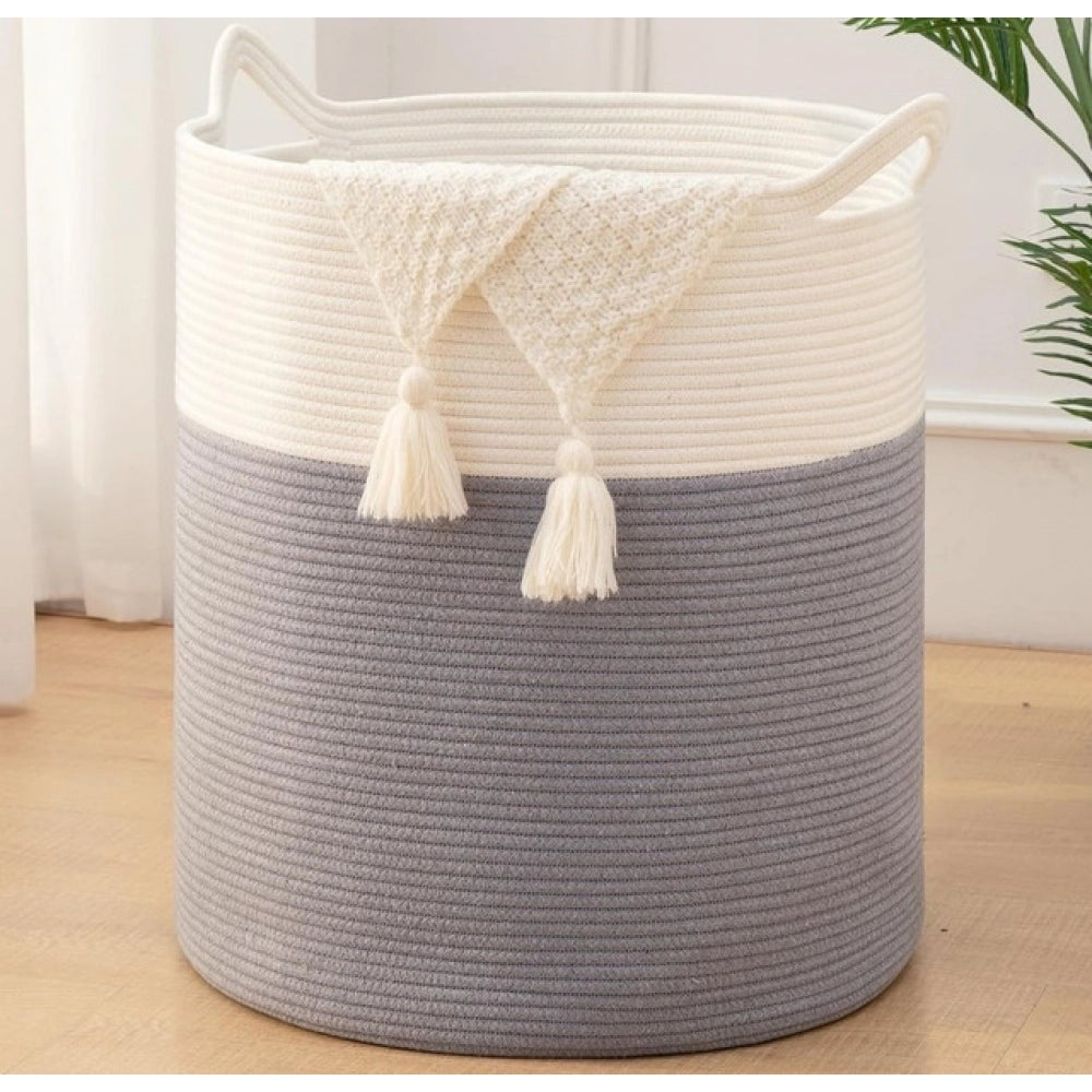 Cotton 12X14 Inch-1 Pcs Storage Basket For Clothes With Out Li
