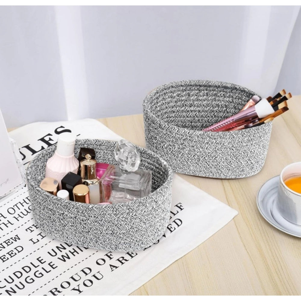 Cotton 8X3 Inch Kidi Round 2 Set Bedside Organizer With Out Li