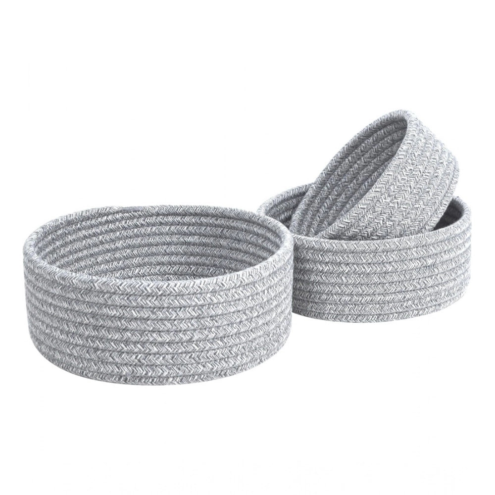 Cotton 8X3 Inch Kidi Round 3 Set Bedside Organizer With Out Li