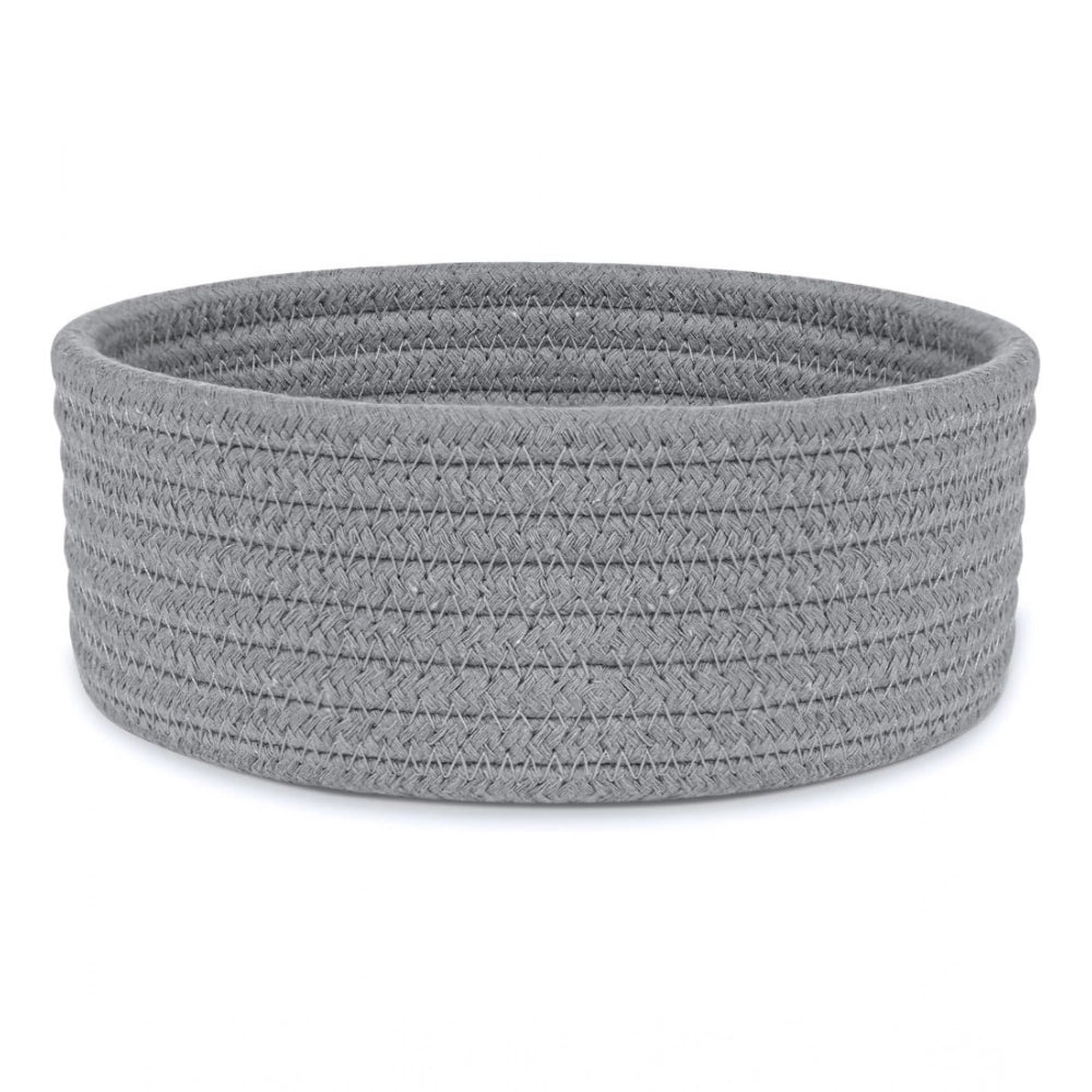 Cotton 8X3 Inch Round 1 Pcs Bedside Organizer With Out Lid (Gr