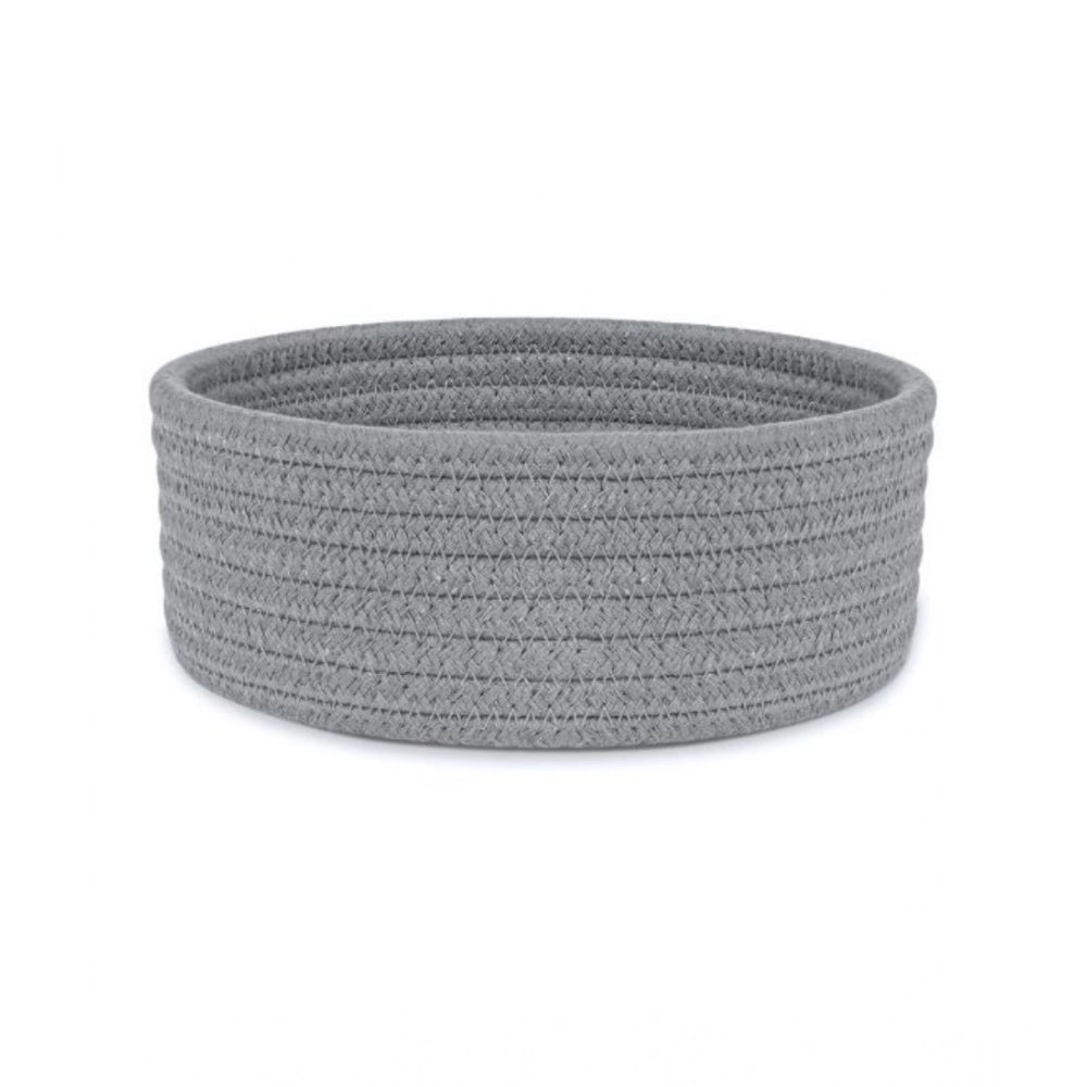 Cotton 8X3 Inch Round 1 Pcs Bedside Organizer With Out Lid (Gr