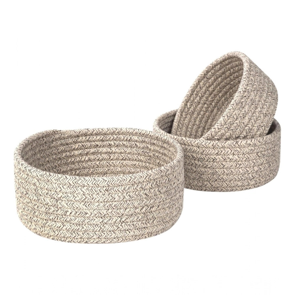 Cotton 8X3 Inch Kidi Round 3 Set Bedside Organizer With Out Li