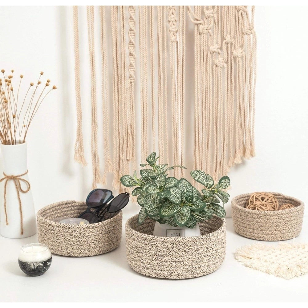 Cotton 8X3 Inch Kidi Round 3 Set Bedside Organizer With Out Li