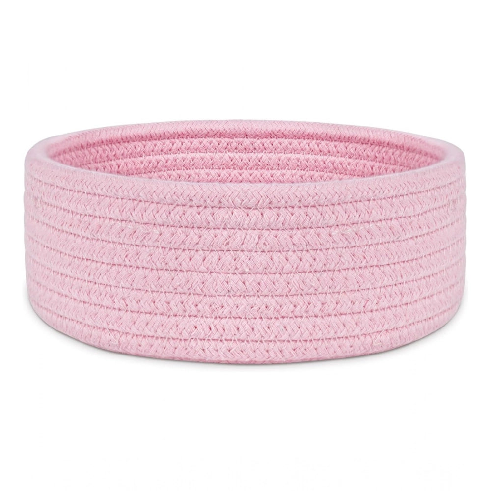 Cotton 8X3 Inch Round 1 Pcs Bedside Organizer With Out Lid (Pi