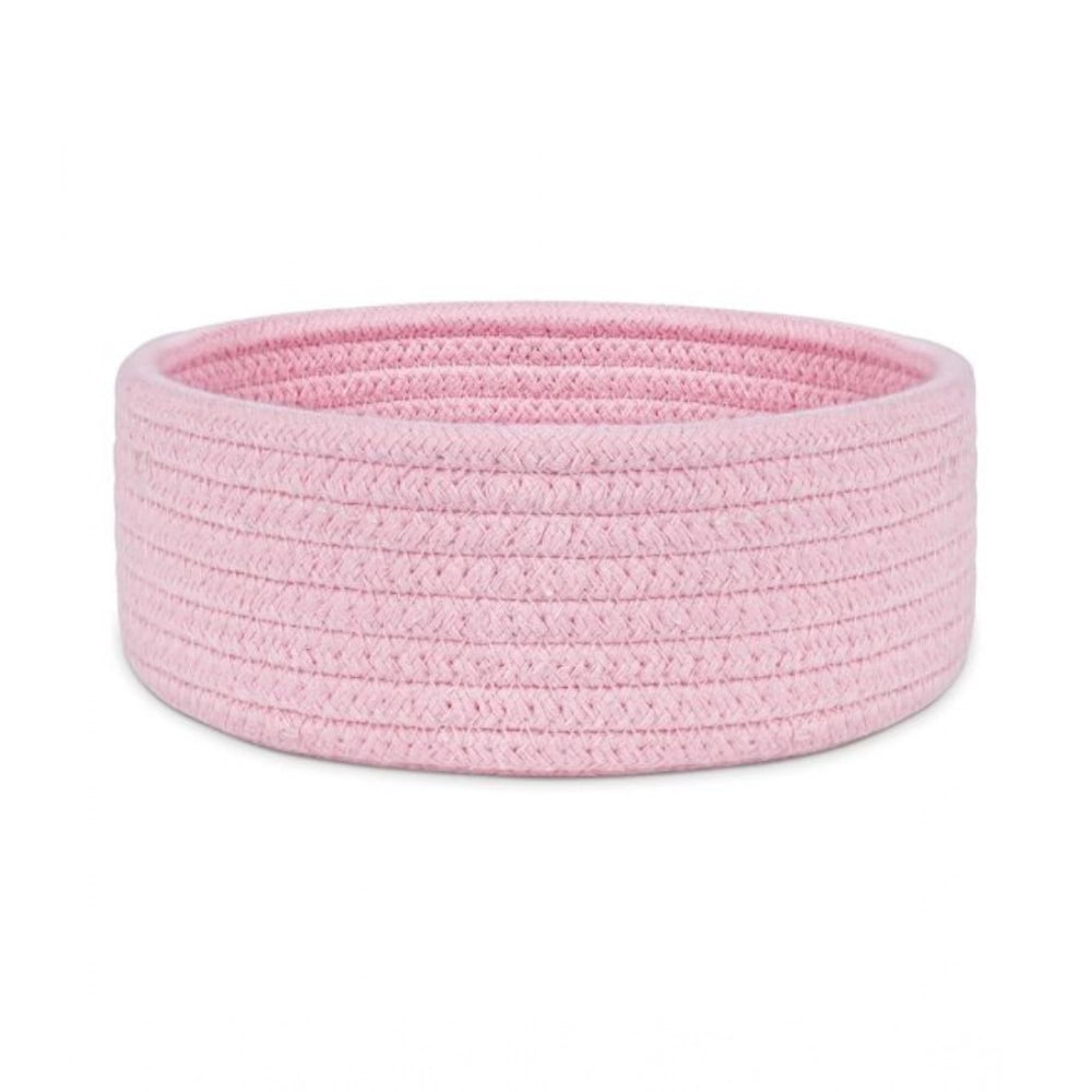Cotton 8X3 Inch Round 1 Pcs Bedside Organizer With Out Lid (Pi