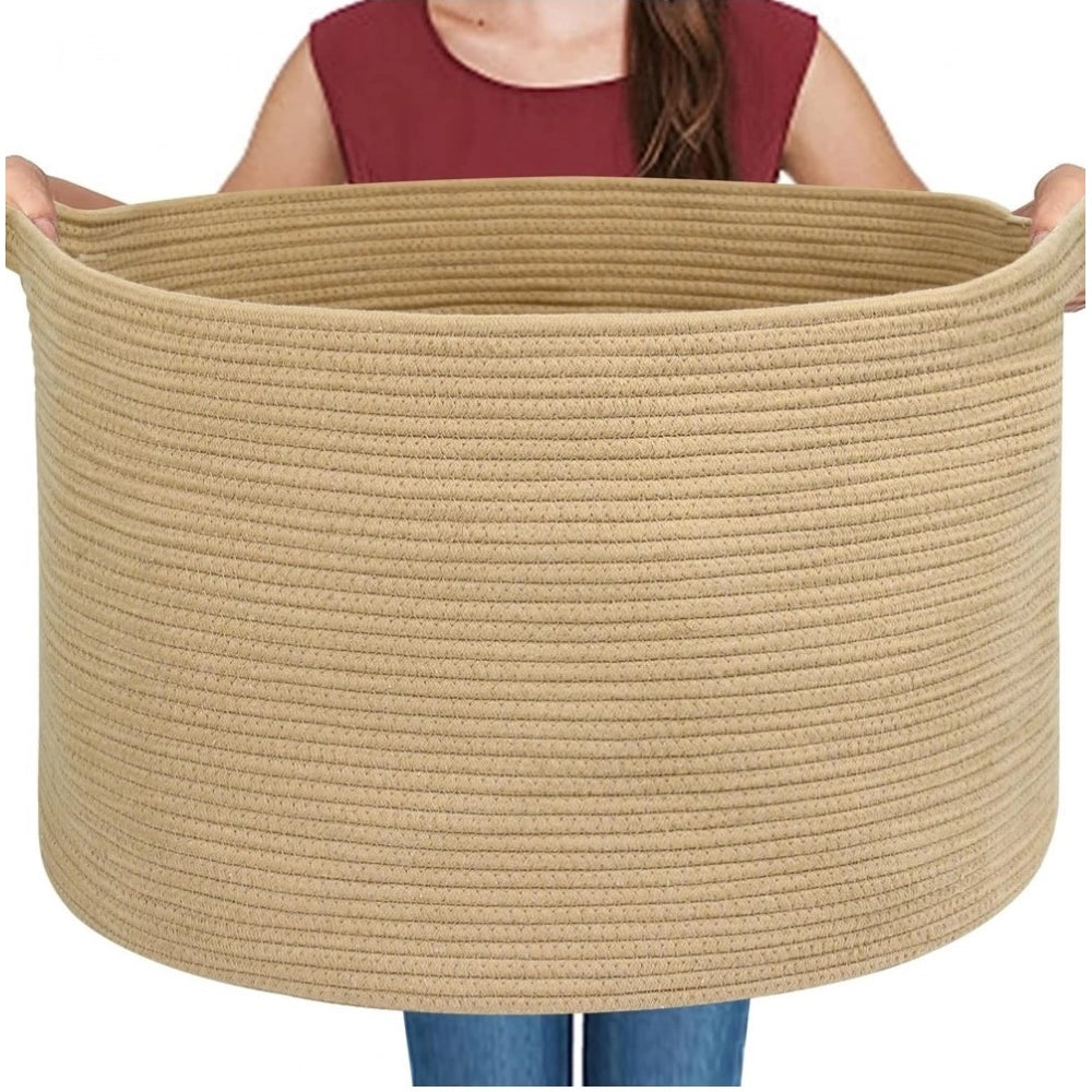 Cotton Pack Of_1 14X12 Inch Storage Basket For Clothes With Ou