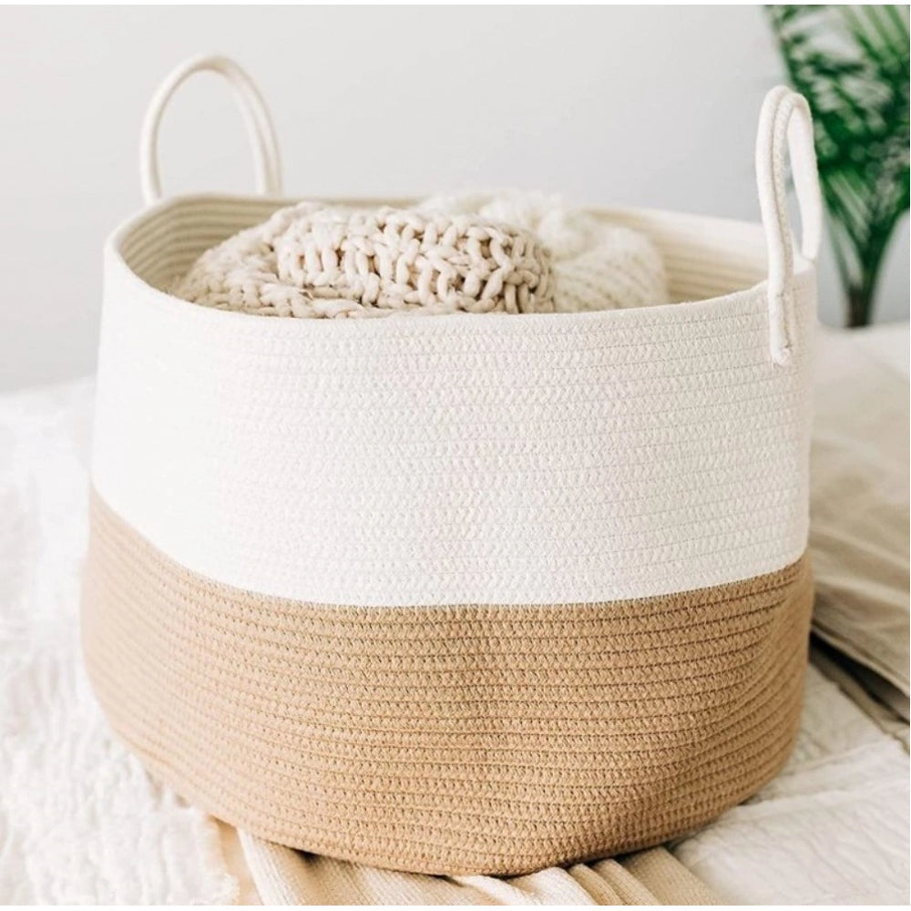 Cotton Pack Of_1 12X14 Inch Laundry Storage Basket For Clothes