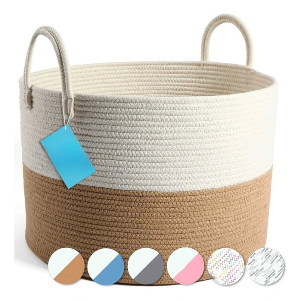Cotton Pack Of_1 12X14 Inch Laundry Storage Basket For Clothes