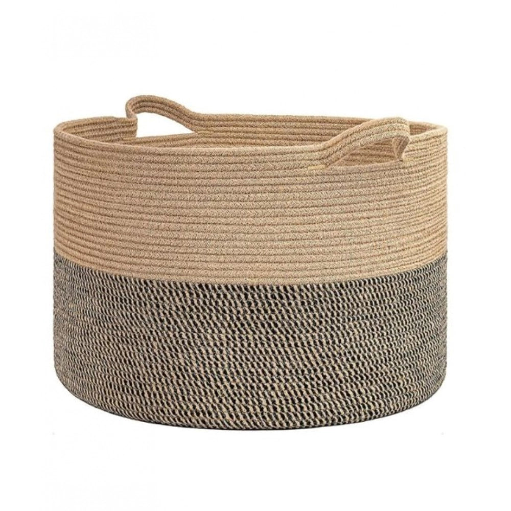 Cotton Pack Of_1 16X14 Inch Storage Basket For Clothes With Ou