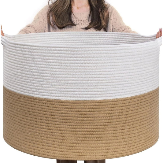 Cotton Pack Of_1 16X14 Inch Storage Basket For Clothes With Ou