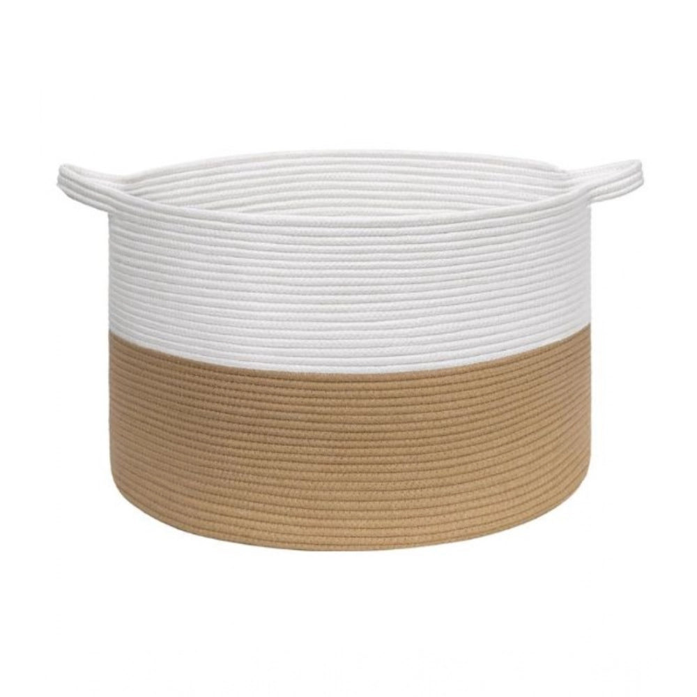 Cotton Pack Of_1 16X14 Inch Storage Basket For Clothes With Ou