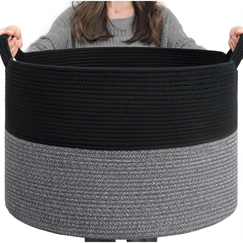 Cotton Pack Of_1 16X14 Inch Storage Basket For Clothes With Ou