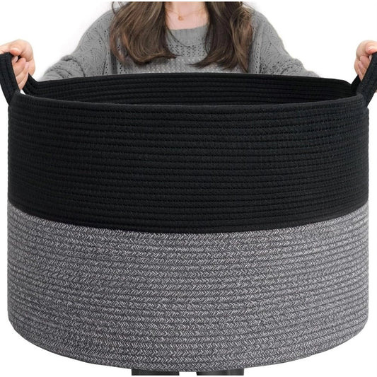 Cotton Pack Of_1 16X14 Inch Storage Basket For Clothes With Ou