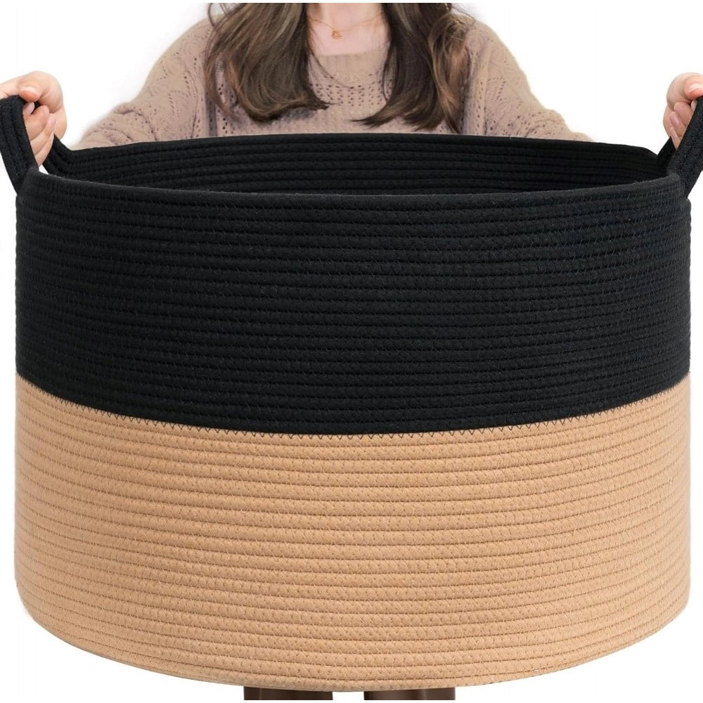 Cotton Pack Of_1 16X14 Inch Storage Basket For Clothes With Ou