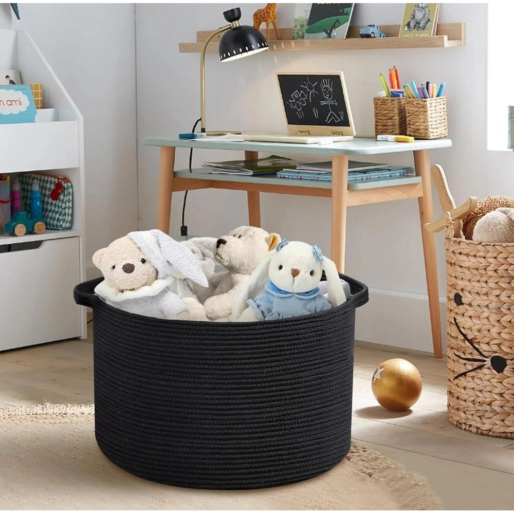 Cotton Pack Of_1 14X12 Inch Storage Basket For Clothes With Ou