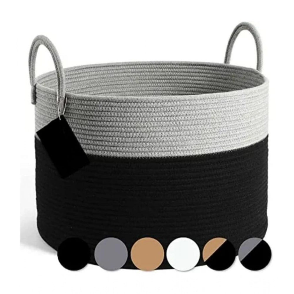 Cotton Pack Of_1 14X12 Inch Laundry Storage Basket For Clothes