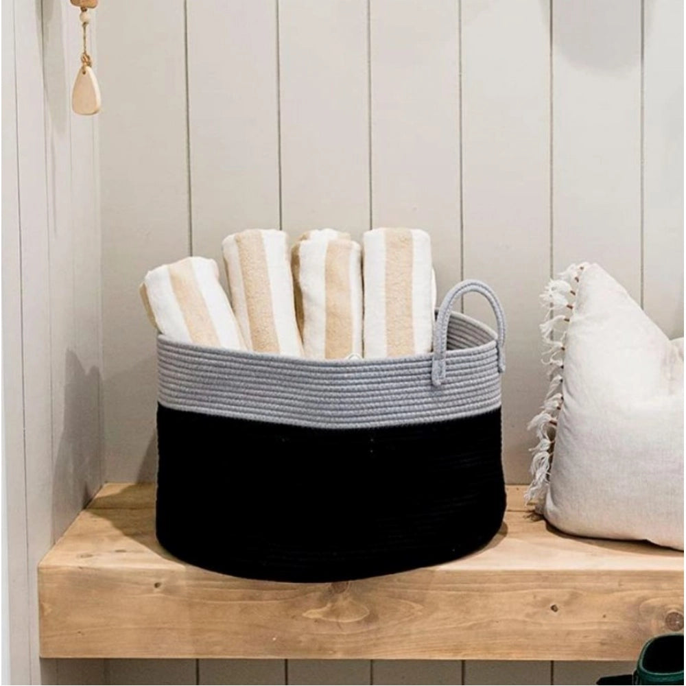 Cotton Pack Of_1 14X12 Inch Laundry Storage Basket For Clothes
