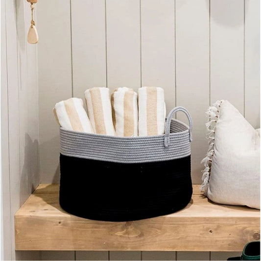 Cotton Pack Of_1 14X12 Inch Laundry Storage Basket For Clothes