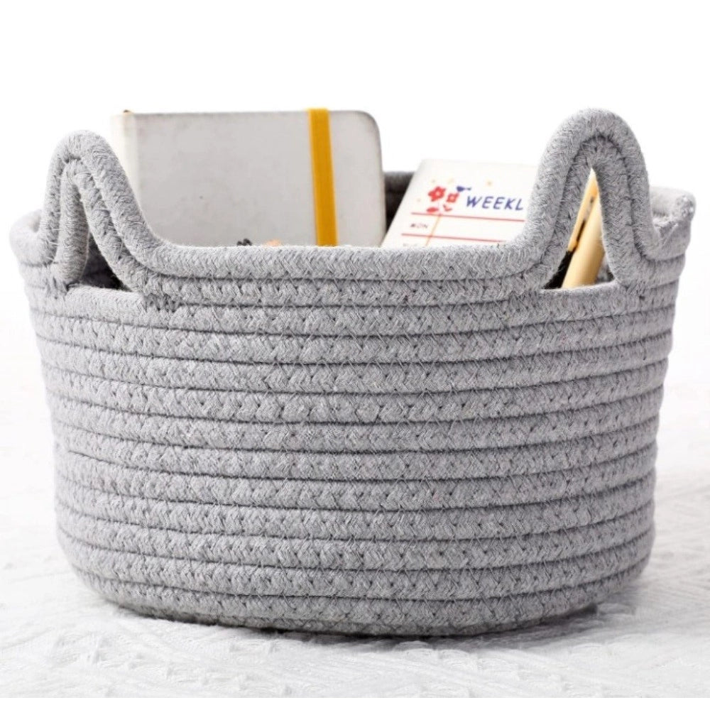 Cotton Pack Of_1 Cat Basket 8X4 Inch Storage Basket For Clothe