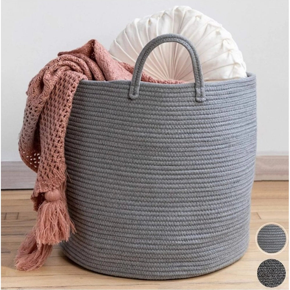 Cotton Pack Of_1 12X14 Inch Laundry Storage Basket For Clothes