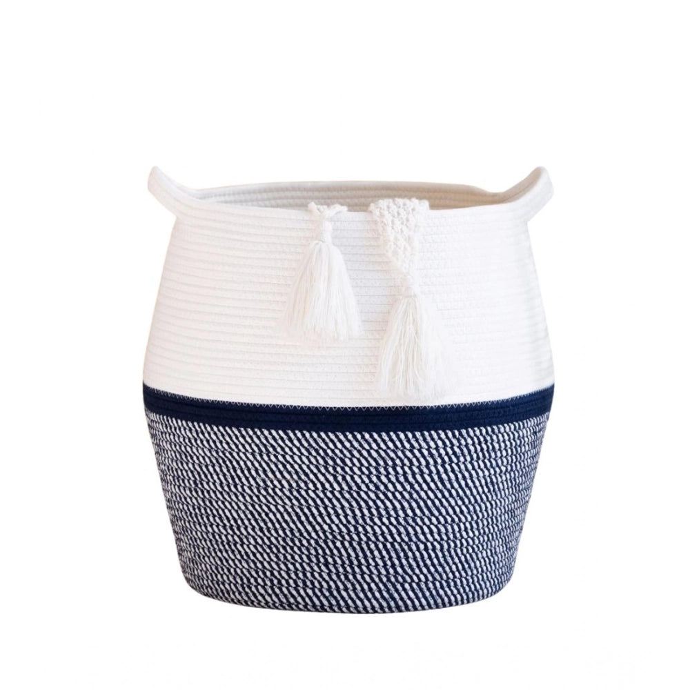 Cotton Matka 14X12 Inch Storage Basket For Clothes With Out Li