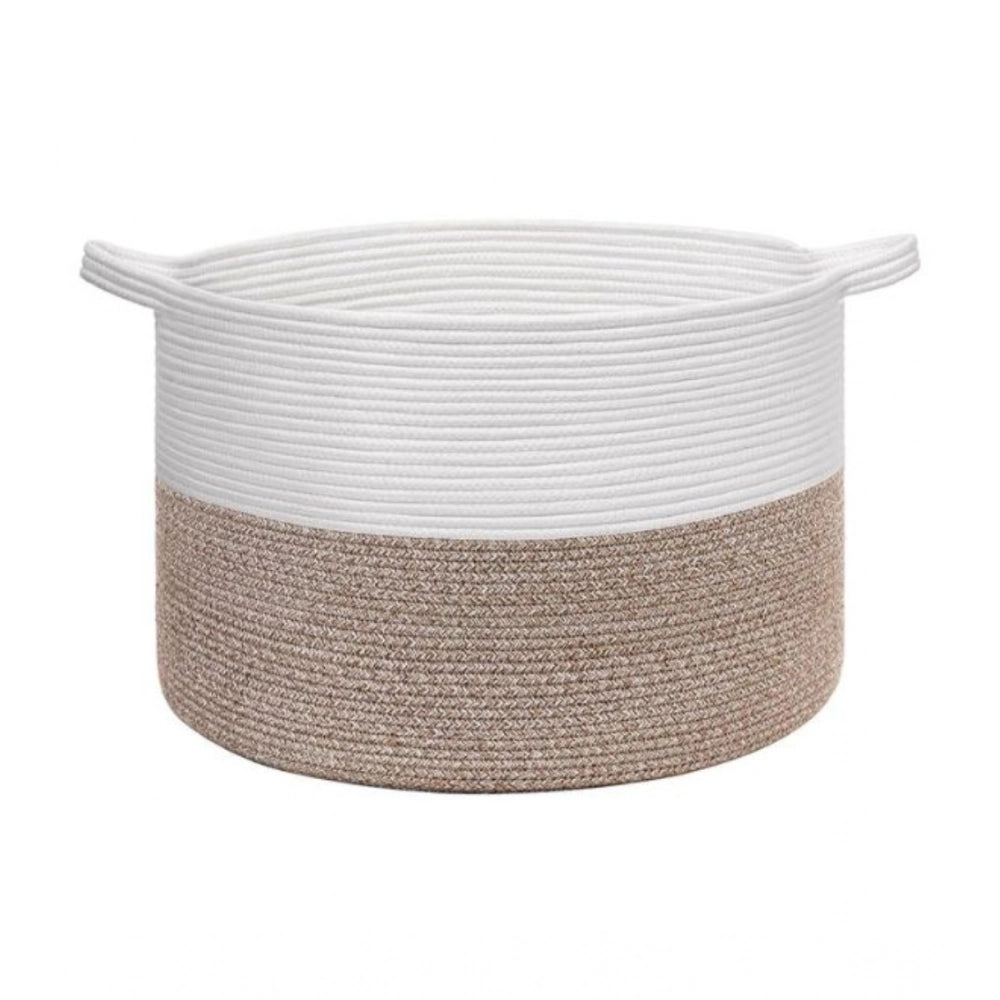 Cotton Pack Of_1 16X14 Inch Storage Basket For Clothes With Ou