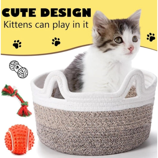 Cotton Pack Of_1 Cat Basket 8X4 Inch Storage Basket For Clothe