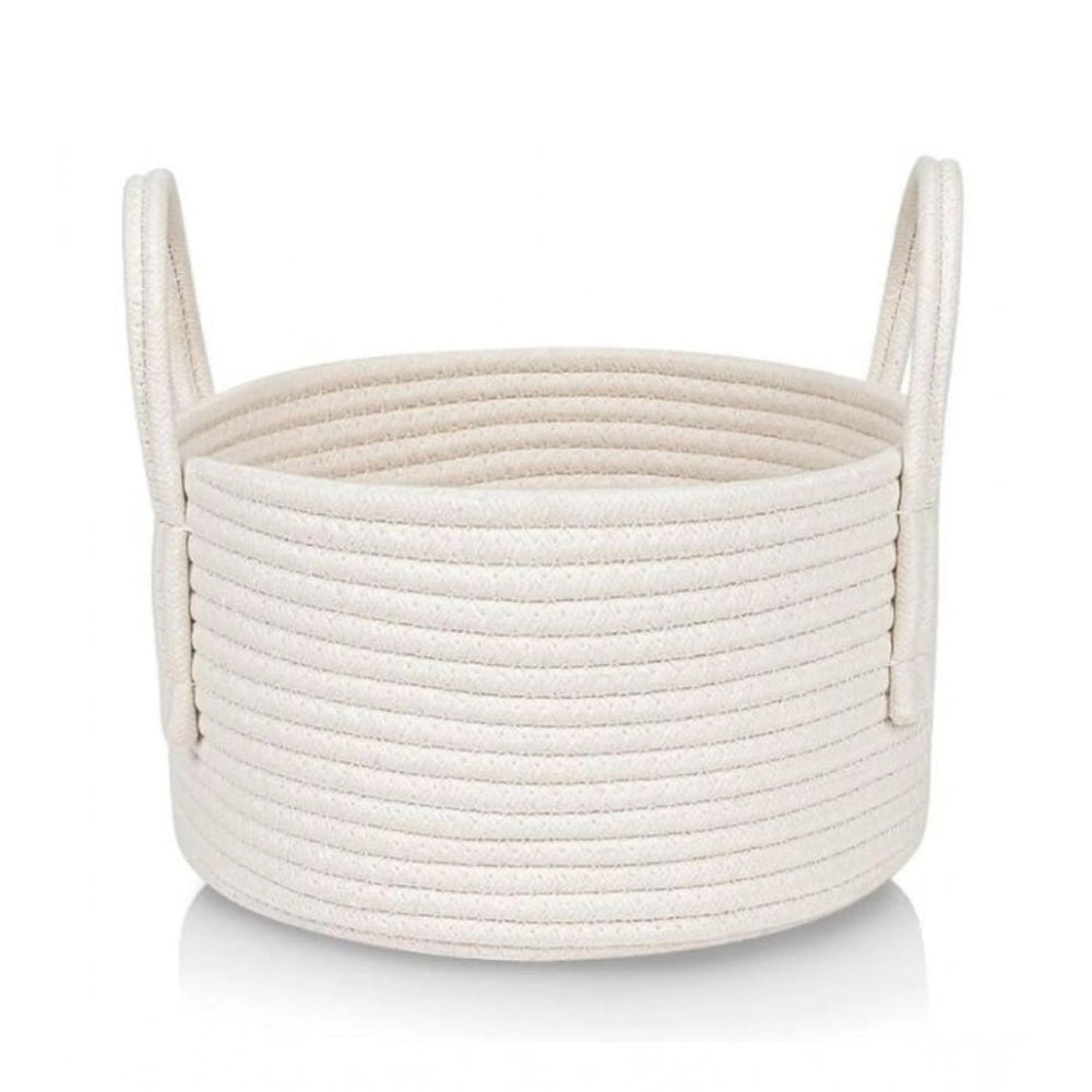 Cotton Pack Of_1 Basket 7X5 Inch Storage Basket For Clothes (W