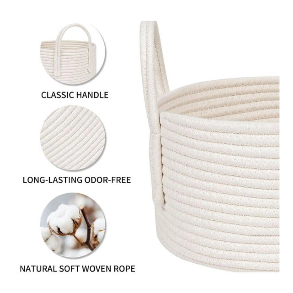 Cotton Pack Of_1 Basket 7X5 Inch Storage Basket For Clothes (W