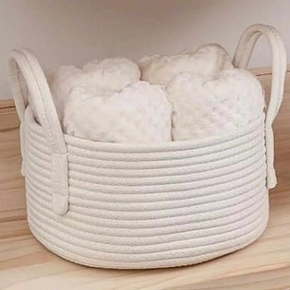 Cotton Pack Of_1 Basket 7X5 Inch Storage Basket For Clothes (W