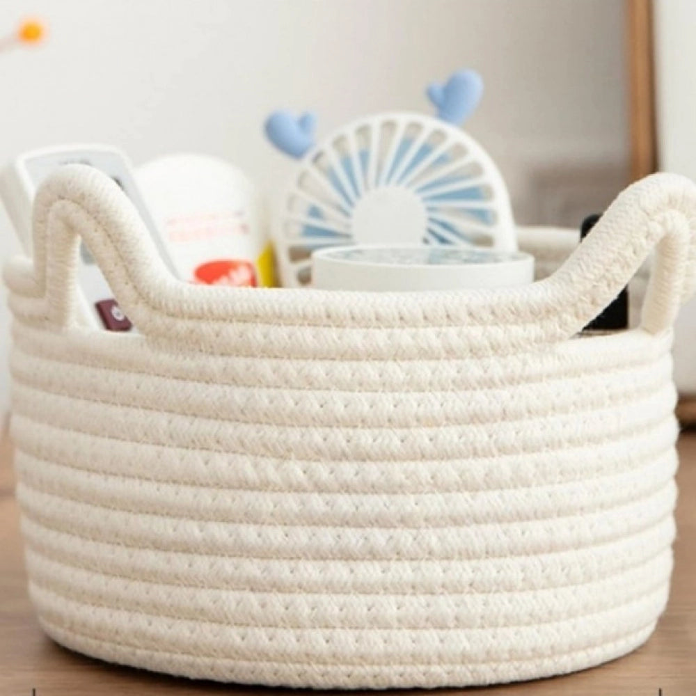 Cotton Pack Of_1 Cat Basket 8X4 Inch Storage Basket For Clothe