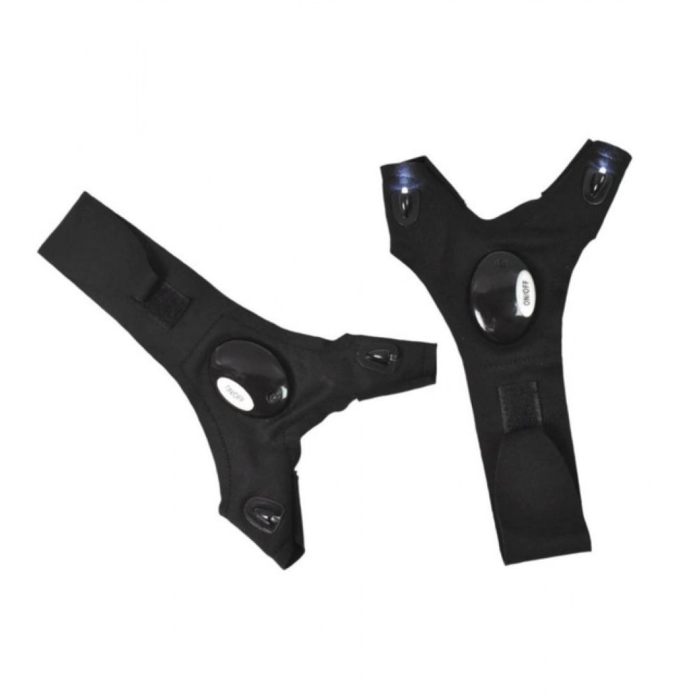 LED Flashlight Gloves - Pack of 2, Black