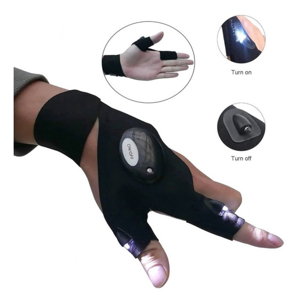 LED Flashlight Gloves - Pack of 2, Black