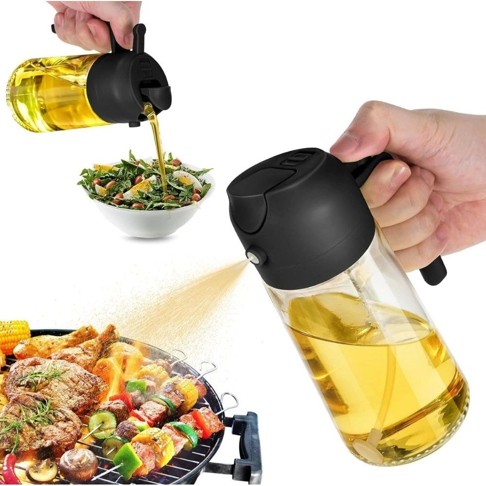 2 in 1 Oil Dispenser - Pack of 2, Black