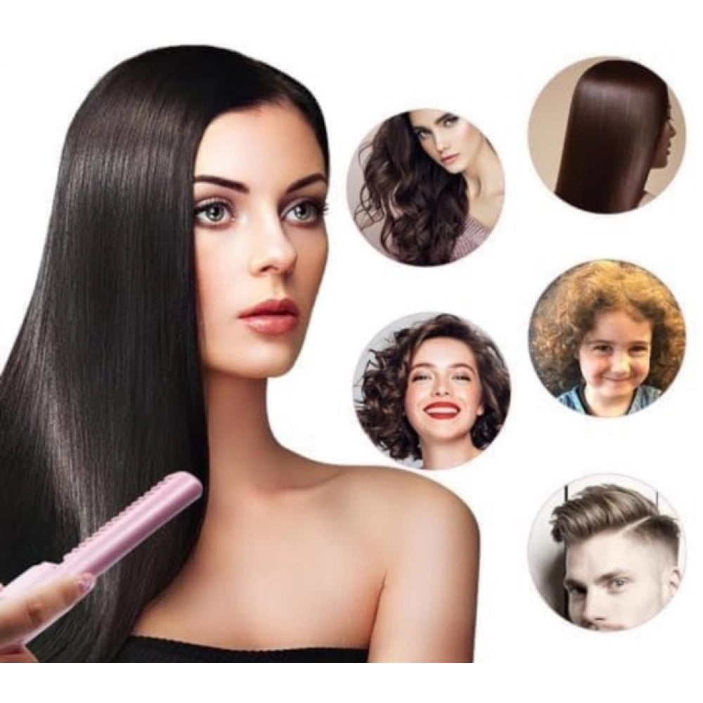 Rechargeable Mini Hair Straightener - Pack of 2, Multicolor