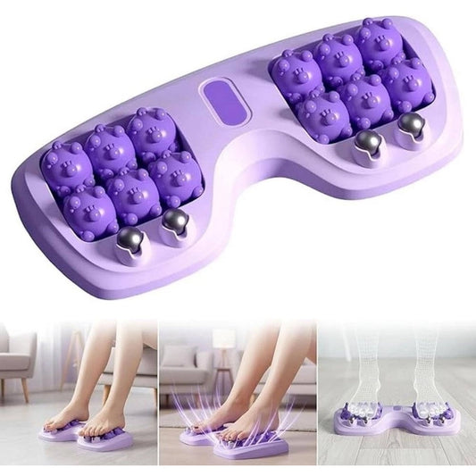 Portable Double Foot Massage Roller - Pack of 2, Purple