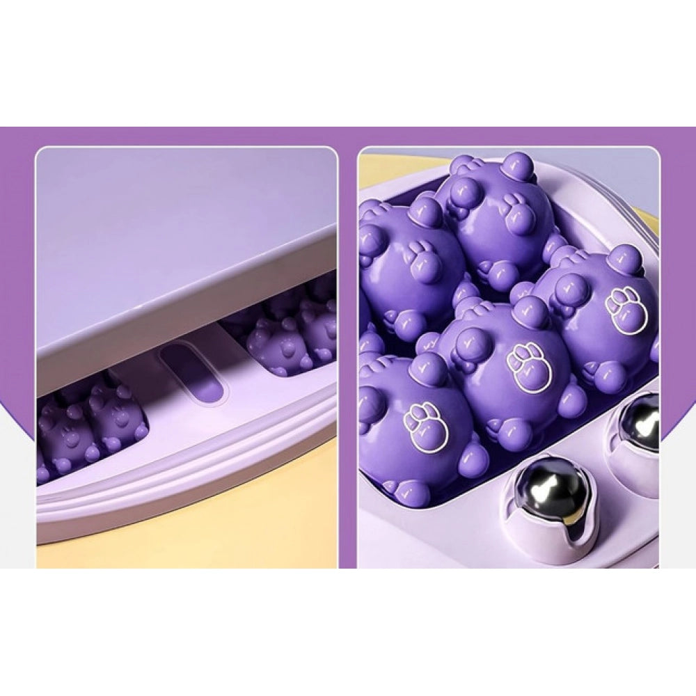Portable Double Foot Massage Roller - Pack of 2, Purple