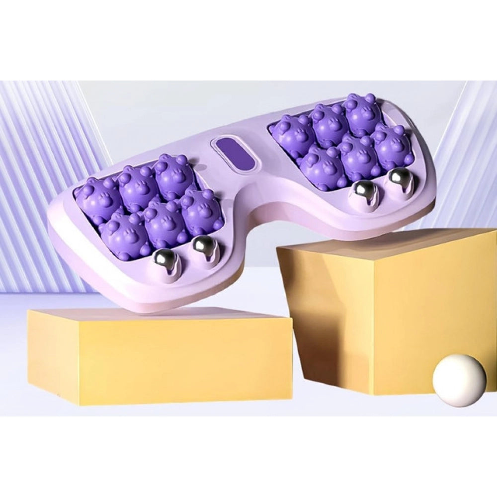 Portable Double Foot Massage Roller - Pack of 2, Purple