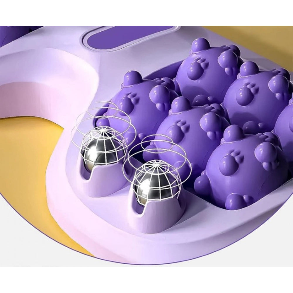Portable Double Foot Massage Roller - Pack of 2, Purple