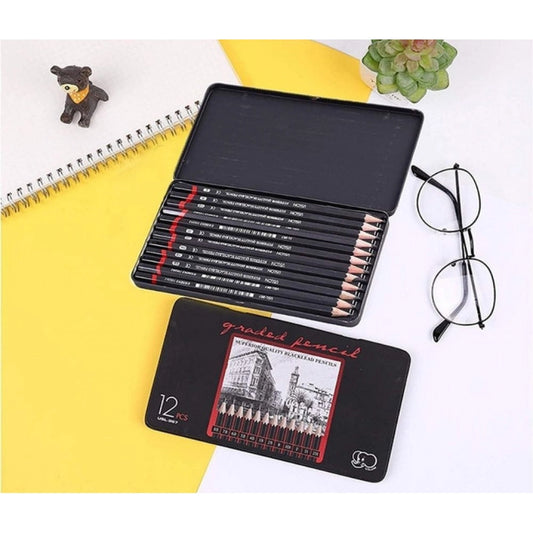 12 pcs Art Pencil Kit Set - Pack of 2, Black