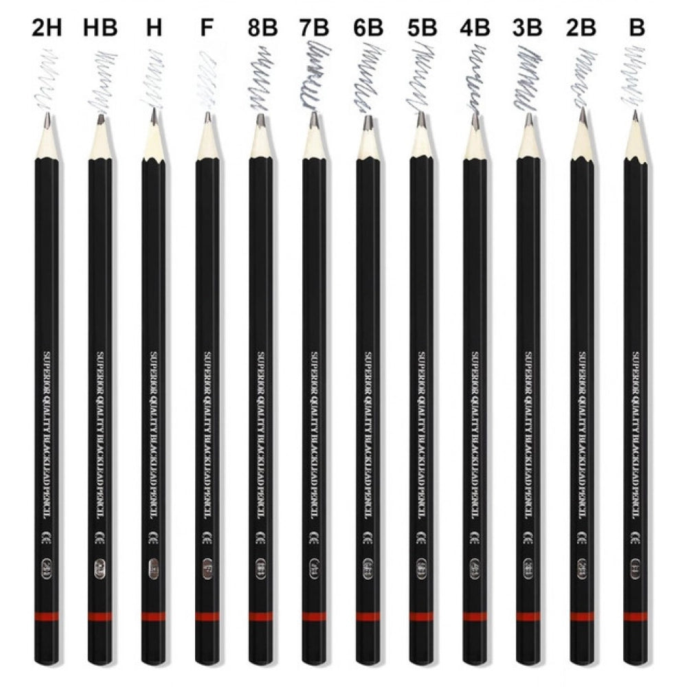 12 pcs Art Pencil Kit Set - Pack of 2, Black