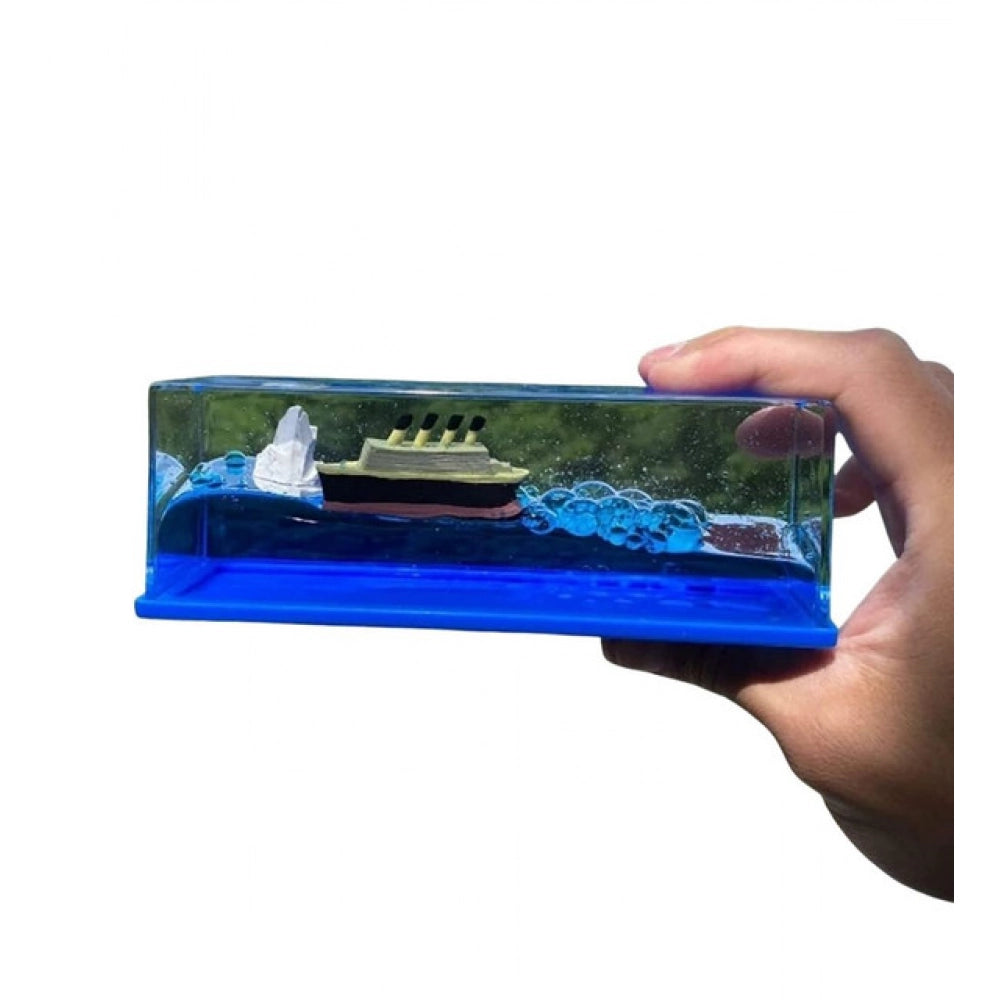 Decorative Liquid Wave Cruise Ship - Blue